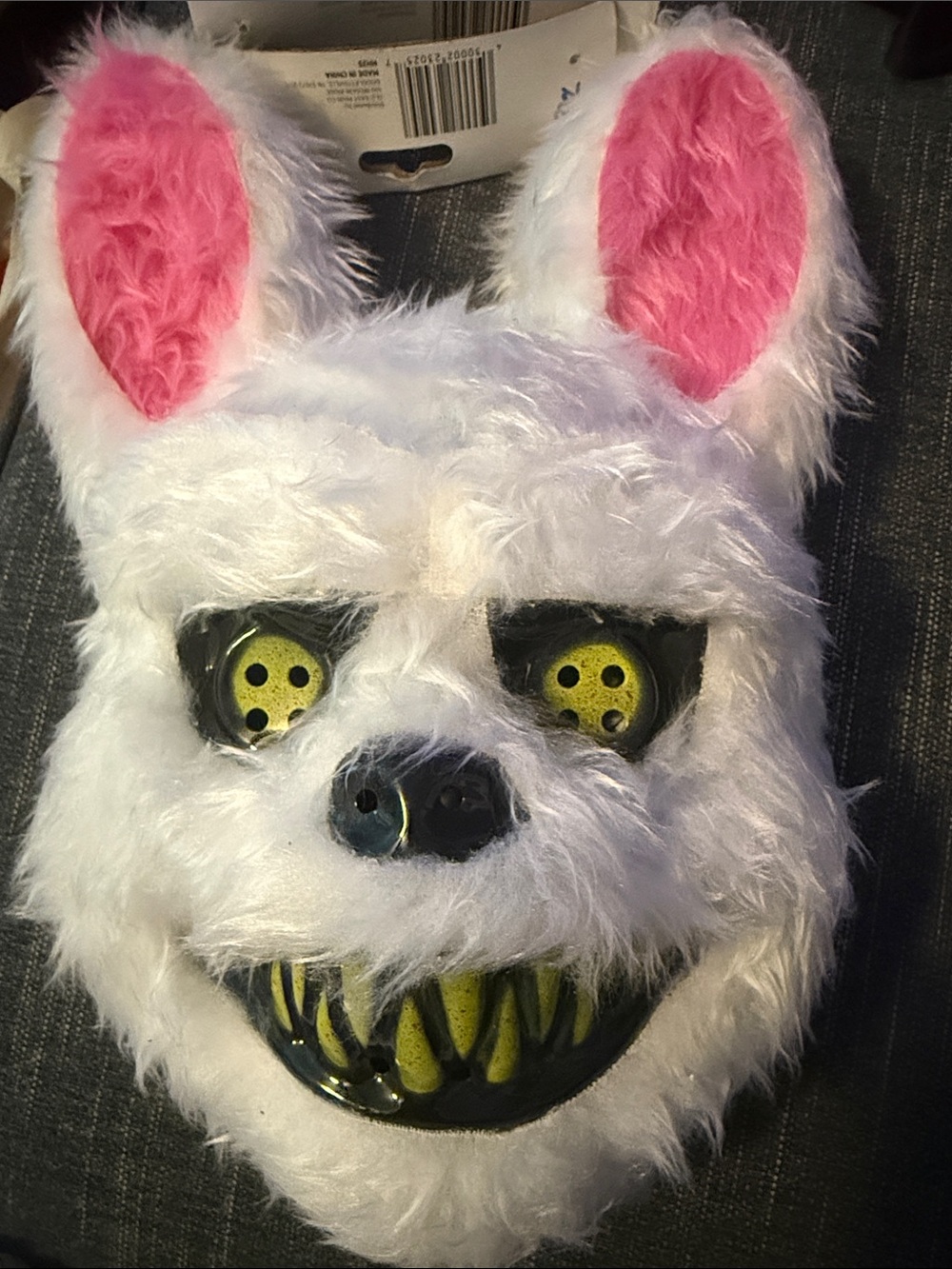 Halloween White Furry Killer Bunny Mask